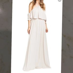 Rebecca Ruffle Maxi Dress ~ Show Me the Ring Crisp